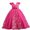 Hot Pink, variant on Fesfesfes Kids Dress Girls Sleeveless Princess Dress Bow Tie Lace Flowers Print Mesh Dress Tufted Dress