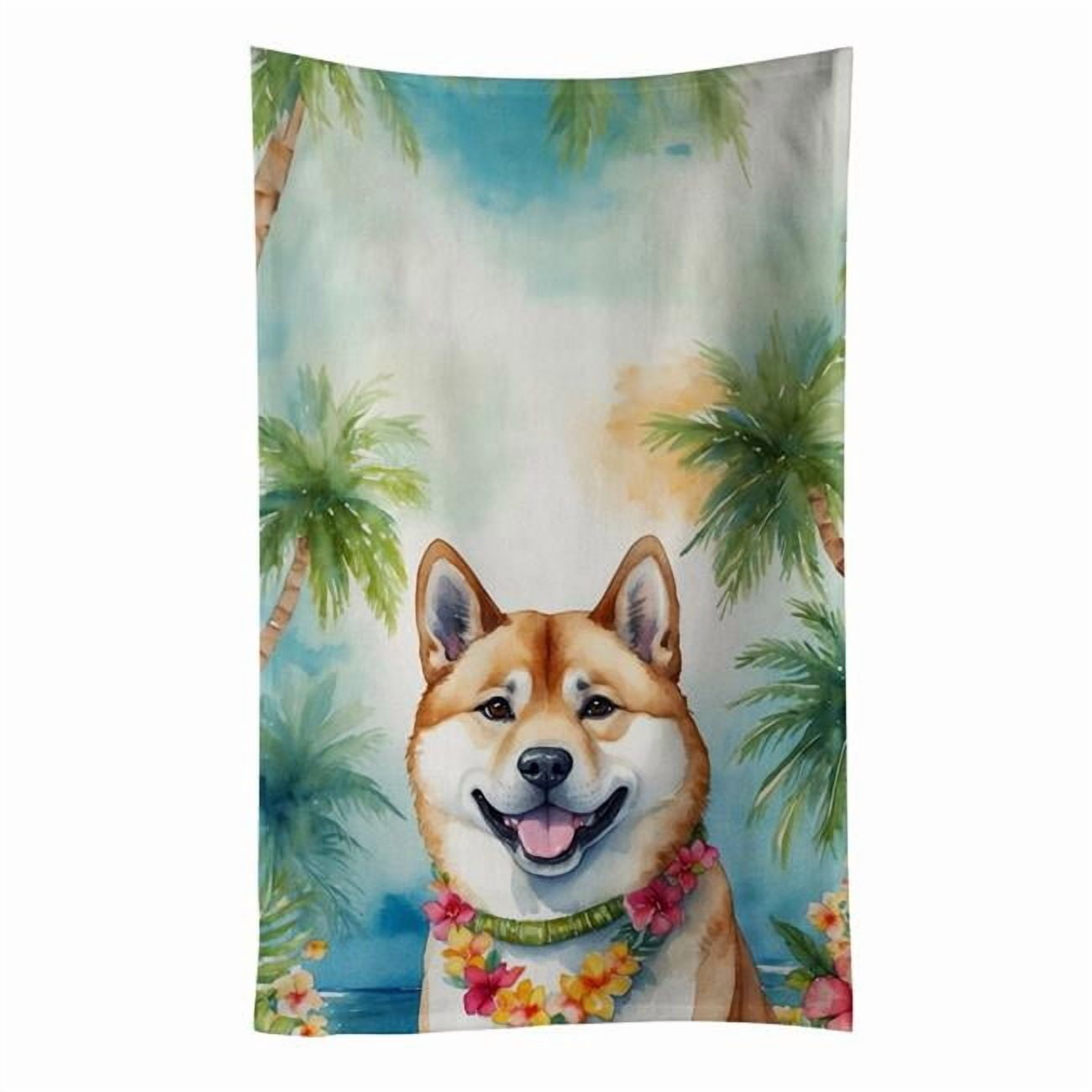 Carolines Treasures DAC6378KTWL 25 x 15 in. Border Terrier Luau Kitchen Towel