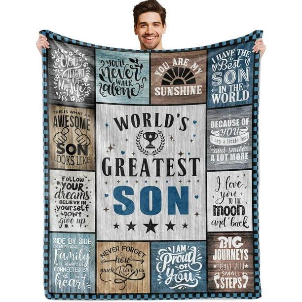 LHSHID Best Son Gifts from Mom Dad to My Son Gifts Birthday Gifts for Son Son Gifts for Christmas Fathers Day Son Blanket 50"x60"