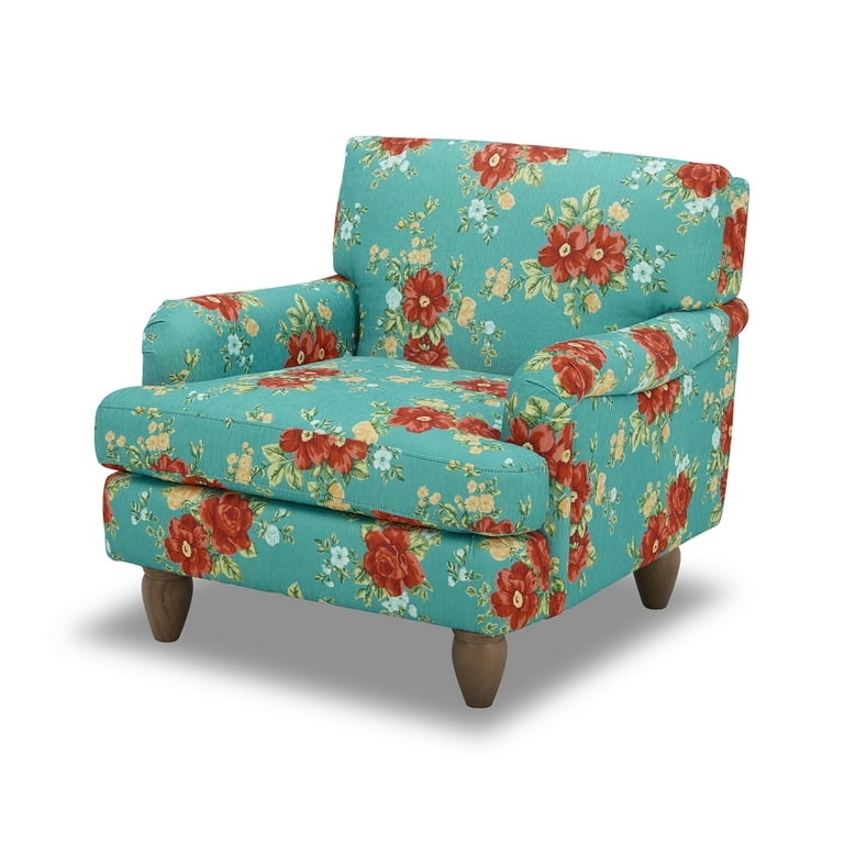 Teal floral accent chair sales