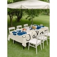 thumbnail image 4 of Outdoor Tablecloth with Umbrella Hole for Patio/Picnic/Party/Camping, Cats Pawprints Waterproof Table Cloth Rectangle Table Cover Washable, Yellow Black Buffalo Plaid Simple Beige (60"x 102"), 4 of 8