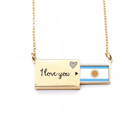 argentina national flag south amecountry letter envelope necklace pendant jewelry