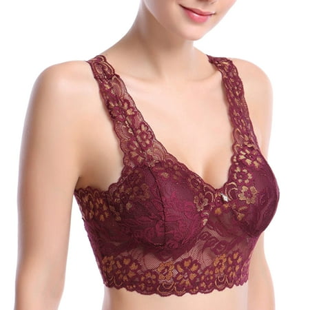 

women s lingerie sleep & lounge Women Large Size Lace No Steel Ring Printed Floral Bra Underwear