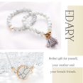thumbnail image 5 of Conjunto de 4 pulseras con borlas - Pulsera de mármol blanco con corazón - Cadena de mano ajustable con cuentas para mujeres y niñas JFHHH pequeña, 5 of 5