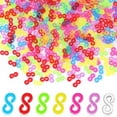 thumbnail image 1 of 360pcs S Clips Loom Band Clips Plastic Connectors Refills Bracelet Loom Clips for Loom Bracelets, 1 of 6