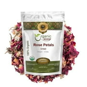 Organic Way Rose Petals Dried (Rosa Centifolia) - Pure, Edible & Fragrant for Tea | Organic & Kosher Certified | Raw, Vegan, Non GMO & Gluten Free | USDA Certified | Origin - India (1/2 lbs / 8 oz)