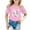 Pink, variant on Girls Cute Easter Print Round Neck Short Sleeved Casual T Shirt Top Girls' T-Shirts Summer Casual Tee