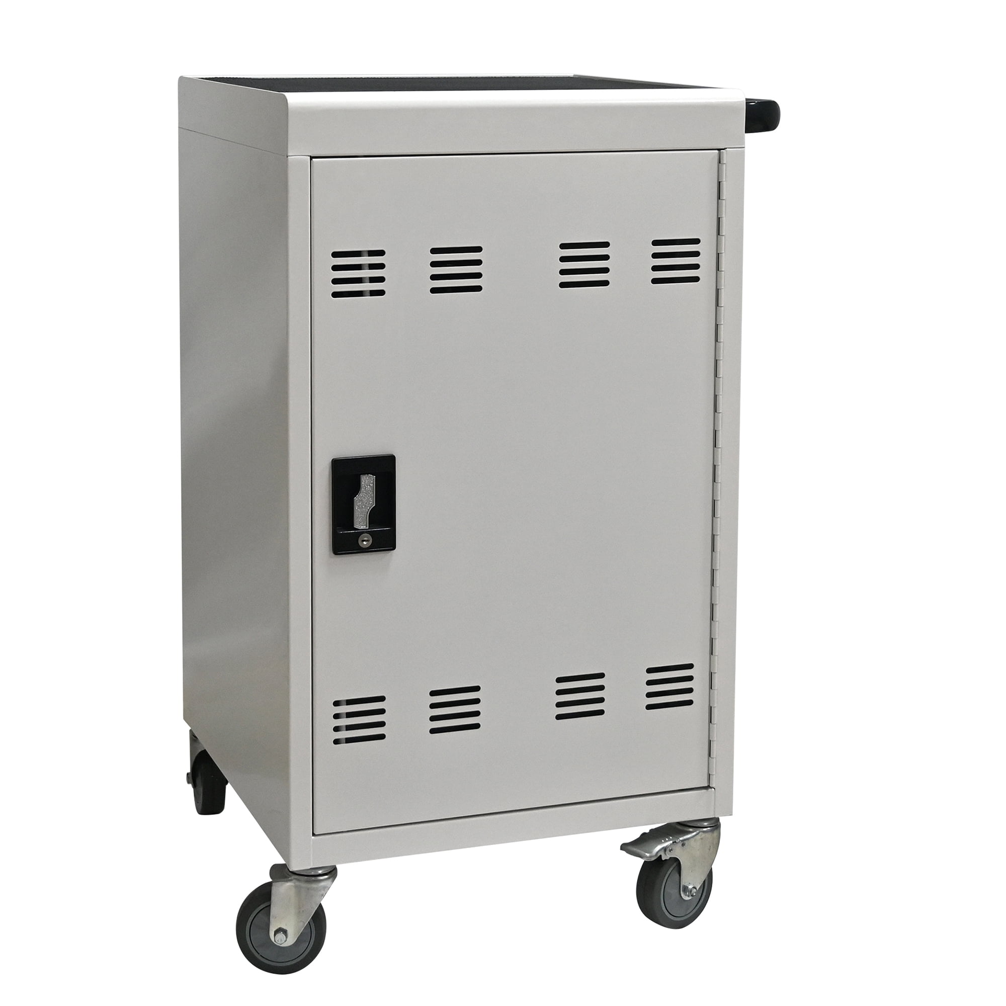30+2 Bay Mobile School Charging Cart Station for Chromebook, Tablet and Laptop Computer with Power Strip Included