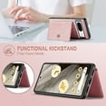 thumbnail image 3 of Wallet Case for Google Pixel 8 with Detachable Card Slots Holder Magnetic Closure Cover, Premium PU Leather Slim Kickstand Soft Silicone Shockproof Lens Protective Case,Pink, 3 of 8