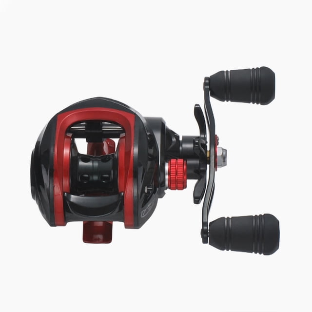 7,2:1 Moulinet de Pêche à Long Lancer avec Frein Magnétique Roulement à Double Joint 17+1 BB Roue de Pêche Noir Main Gauche