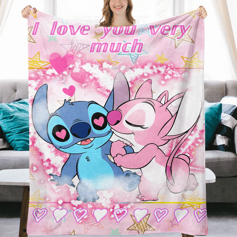 Stitch Blanket Dramatic Soft Cartoons Art Bed Throws Blanket for Gift to  Daughter Son for Home Sofa ,4 Size 