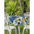 thumbnail image 3 of Outdoor Tablecloth with Umbrella Hole for Patio/Picnic/Party/Camping, Teal Green Bees Farmhouse Waterproof Table Cloth Round Cover Washable, Spring Summer Botanical Flowers (Dia 60"), 3 of 8