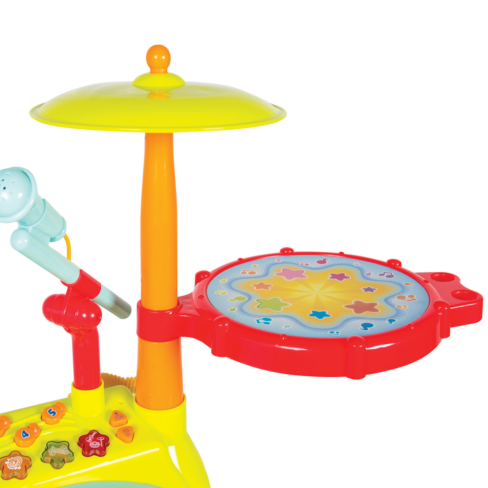 Best Choice Products Kids Electronic Toy Drum Set w/ Adjustable Sing-Along, Microphone, Stool, Drumsticks - image 5 of 8