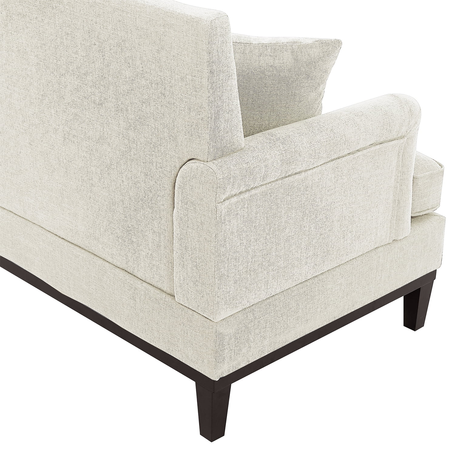 Kadyn Upholstered Loveseat Sofa, Sofa Couches with Wooden Legs and Two Throw Pillows for Living Room, Beige