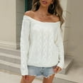thumbnail image 4 of Oversized Sweaters for Women Fall Clothes 2023 Autumn Winter Women's Pink Sweater Elegant Off Shoulder Knitted Sweater for A Look, 4 of 7