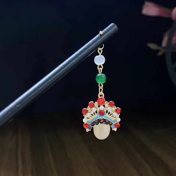 Horquilla de madera con forma de mariposa, estilo antiguo, para cheongsam, Hanfu, horquilla cruzada para la parte posterior de la cabeza, borla de disco, horquilla para el cabello, accesorios para el