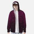 thumbnail image 2 of Balery Dark Purple Glitter Sudadera ligera de manga larga con capucha y protección solar UPF 50+ para hombre y mujer, ideal para pesca y running-Large, 2 of 7