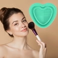 thumbnail image 5 of Unique Bargains 1 Pc Foldable Heart-shaped Makeup Sponge Brush Cleaner Green, 5 of 5