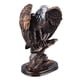 thumbnail image 5 of Estatua de águila de resina de estilo retro con ricos detalles, pintura bronceada, base estable, figura de águila patriótica para oficina, familia y cafetería., 5 of 14