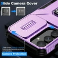thumbnail image 3 of Dteck for Samsung Galaxy A16 5G Case with Slide Camera Lens Cover + Finger Ring Holder Kickstand,Heavy Duty Shockproof Rugged Protective Phone Cover for Samsung A16 5G 2025,Purple, 3 of 8