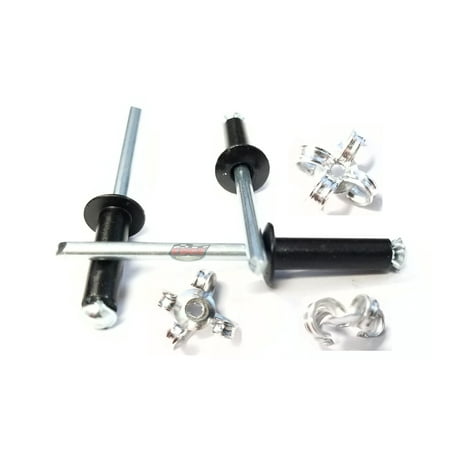 

Black 3/16 Pop Rivets Aluminum Small Head Exploding Banana Peel Back Fasteners .125 - .560 Grip Range