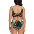 thumbnail image 3 of Honeii Forest Meditating Gorilla Print Women’s Bikini Set,Two Piece Swimsuit Bathing Suits,Stylish High Elasticity Swimwear for Beach and Pool, 3 of 7