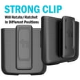 thumbnail image 3 of Case with Clip for Motorola RAZR 2022 Flip Phone, Nakedcellphone [Grid Texture] Slim Hard Shell Cover and [Rotating/Ratchet] Belt Hip Holster Holder Combo for Moto RAZR 3 5G, 3 of 10