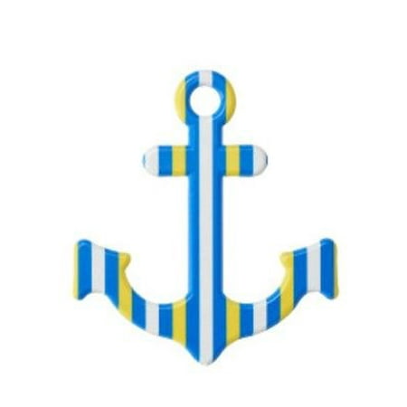 Blue White Yellow Stripes Anchor Cake Topper 1 Count 3 8 X 3 55 X 02 National Cake Supply