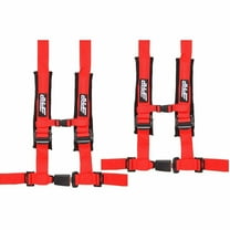 PRP Pair of 4 point 2" Red Harness with Auto Style Latch 4.2 UTV RZR X3 RS1 XP