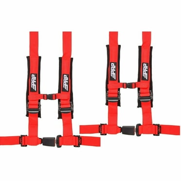 PRP Pair of 4 point 2" Red Harness with Auto Style Latch 4.2 UTV RZR X3 RS1 XP