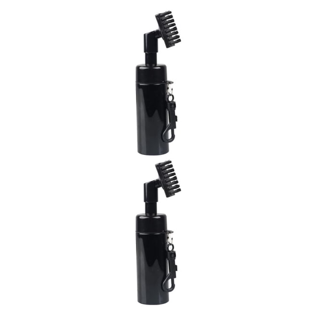 Eigraketly Cepillos de limpieza de ranuras para palos de Golf, cepillo de llavero de práctica de golfista autónomo con herramienta de limpieza Negro 2piezas