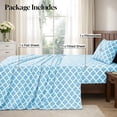 thumbnail image 4 of Lux Decor Twin XL Bed Sheets Set 3 Piece - Quatrefoil Pattern, Ultra Soft Polyester Sheet Deep Pocket Fit, Wrinkle Free, Breathable & Fade Resistant OEKO-TEX Certified, Blue, 4 of 11