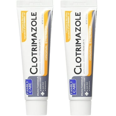 Family Care Clotrimazole Anti-Fungal Cream 1% USP Original Strength (2 packs)