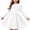 White, variant on Girls Long Sleeve Stretchy A-Line Skater Dress with Twirly Skirt for School or Recital