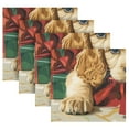 thumbnail image 5 of BZSMCE Satin Native Fab Cotton Dinner Napkin Puppy under Christmas Tree Reusable, 5 of 8