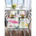 thumbnail image 3 of Happy Easter Rectangle Tablecloth, Spring Bunny Eggs Flower Sage Green Plaid Waterproof & StainResistant Tablecloth, Washable Oil-proof Table Cover for Dining/Party/Wedding/Camping/Buffet 60x84 In, 3 of 9