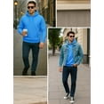 thumbnail image 3 of Mens Sea Blue Hooded Pullover Sweatshirt UPF 50+ Long Sleeves Farson Fleece Hiking Hoodie (XXL), 3 of 5
