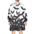 thumbnail image 2 of Wearable Oversized Blanket,Halloween Bat Swarm Pattern Wearable Blanket Hoodie for Adults,Cozy Hooded Blankets with Super Pockets,Super Warm Fuzzy Pullover for Women & Men, 2 of 6