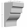 thumbnail image 2 of Ekena Millwork 5 1/4"W x 4 1/4"D x 8"H Wigan Bracket, 2 of 5