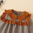 thumbnail image 5 of Mercatoo Baby Girl Spring Long Sleeve Dresses Plaid 𝐒mocked Dress Toddler Doll Collar Dress with Hat 2 Pcs, 5 of 8