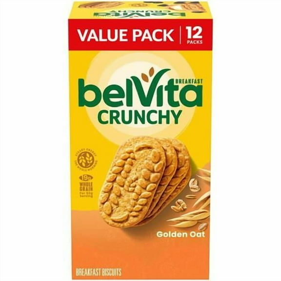 Belvita Golden Oat Breakfast Biscuits, Value Pack, 12 Packs (4 Biscuits Per Pack)