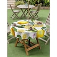 thumbnail image 5 of Outdoor Tablecloth with Umbrella Hole Zipper Summer Lemon Round Tablecloth 60" Waterproof Outside Table Cloth Purple Floral Botanical Plants Patio Table Cover Tablecloths for Picnic Party, 5 of 8