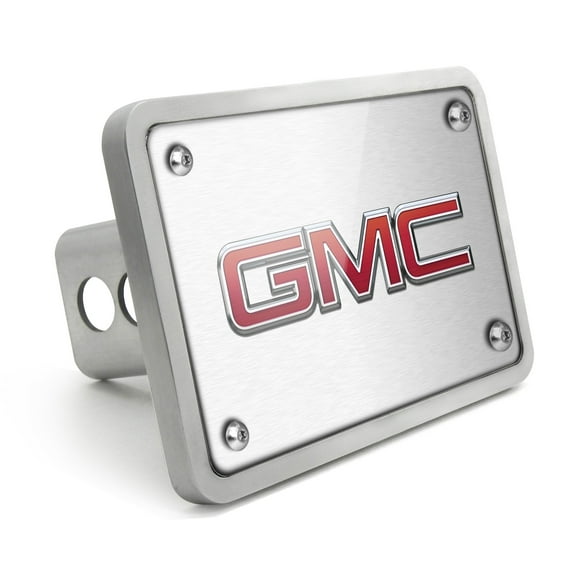 GMC UV Graphic Brushed Silver Billet Aluminum 2 inch Tow Hitch Cover