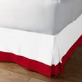 thumbnail image 2 of 1 Piece Split Corner Two Tone Tailored Bed Skirt By D.N.G. BEDDINGS, Full Size 15 Inch Deep Pocket, 800 TC, 100% Egyptian Cotton, Solid White/Red Color., 2 of 3