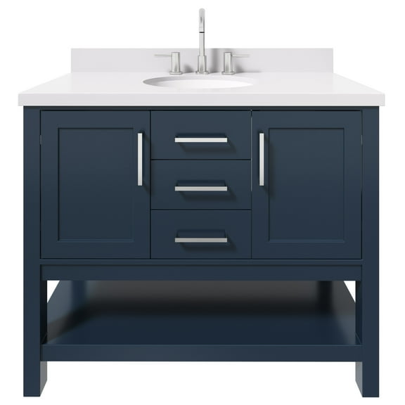 Ariel R043SWQOVOMNB Bayhill 42" Free Standing Single Basin Vanity Set - Blue