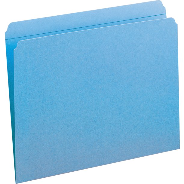 Smead File Folders with Reinforced Tab, Blue, 100 / Box (Quantity