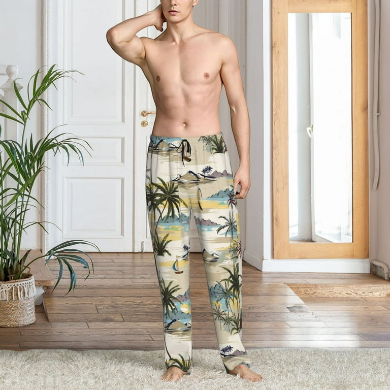 Tropical Hawaii Surf Beach Palm Tree Men'S Pajama Pants Soft Sleep