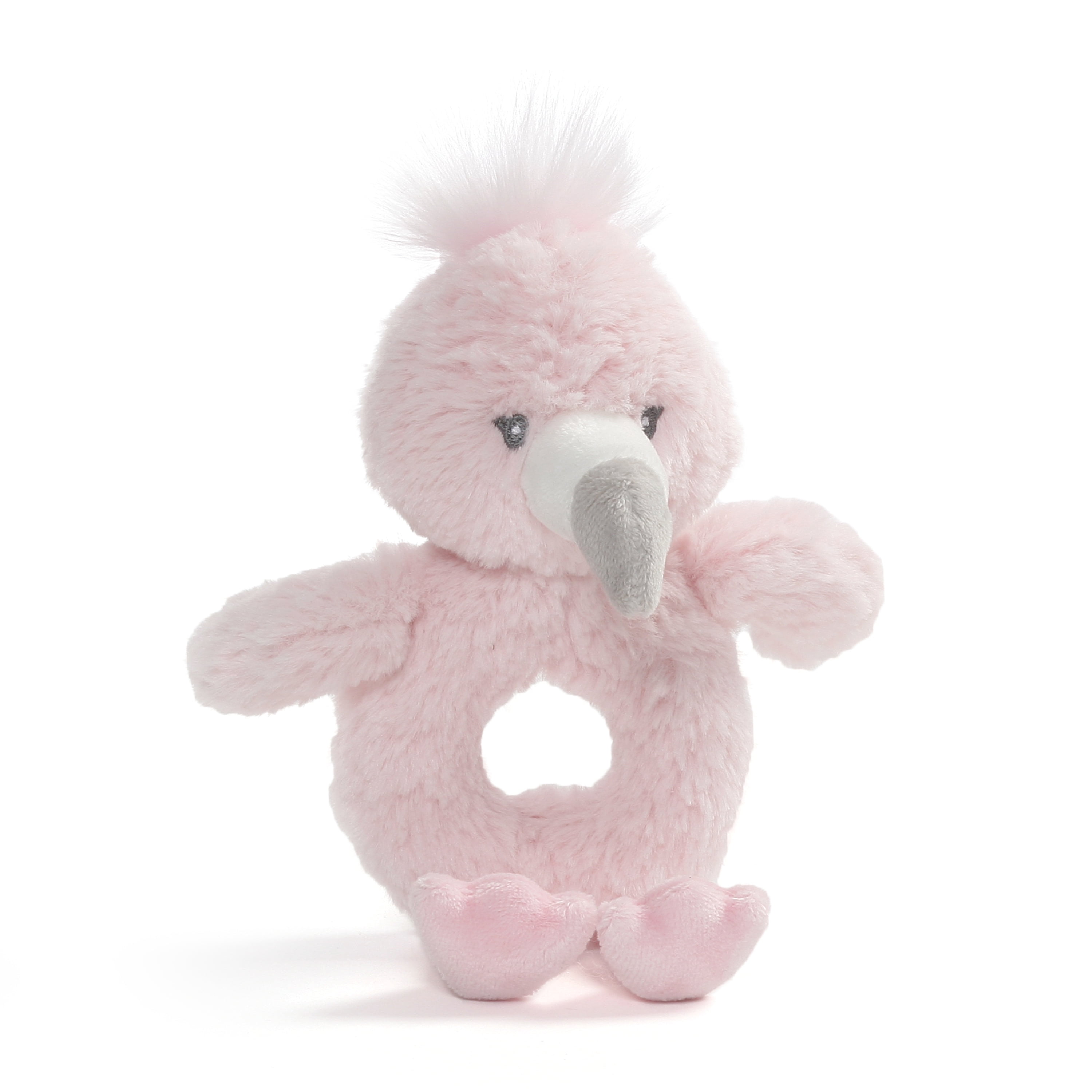 Baby GUND Toothpick Flamingo Rattle Plush Stuffed Animal 7.5