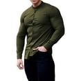 thumbnail image 2 of Men Shirts Fashion Long Sleeve Solid Color Button Down Slim Fit Shirts Male Business Dress Shirts Tops Clothing, 2 of 4