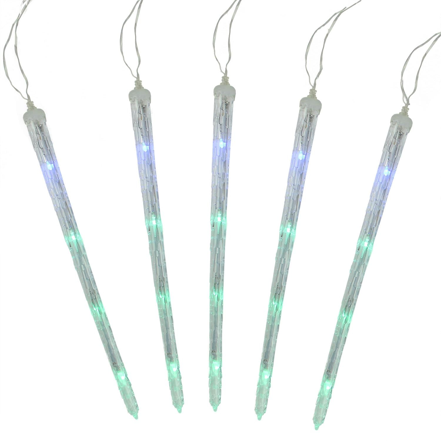 Set of 5 MultiColor Dripping Transparent Icicle Christmas Light Tubes